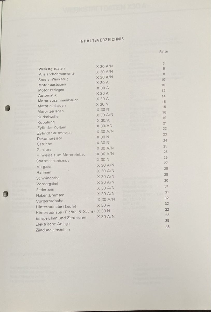 Puch Ciclomotori: Puch Original Handbuch X30 A/N – Usato da Schwadernau venduto da Spitz64 1