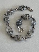 Silber Armband RUTIL QUARZ 20cm klar schwarze Einschlüsse