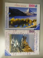 2 Puzzles je 1'000 Teile "Grindjisee" + "Klippen der Liebe"