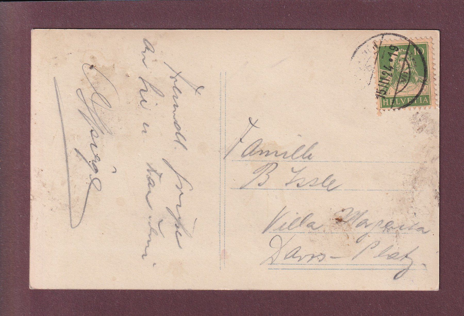 Cartoline postali: BELLINZONA - Panorama - 1924 – Usato da Pully venduto da nicecards 1
