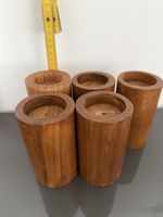 Holzkerzen Ständer Handgefertigt 5 Stück für Teelichter