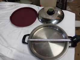 AMC Pfanne Edelstahl mit Deckel Durchmesser 30 cm