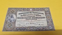 Alte Schweizer 5 Franken Noten - Serie 48 Z - 1951