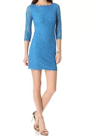 DIANE VON FURSTENBERG Dress Kleid Türkis Blau Gr. 0 / XS