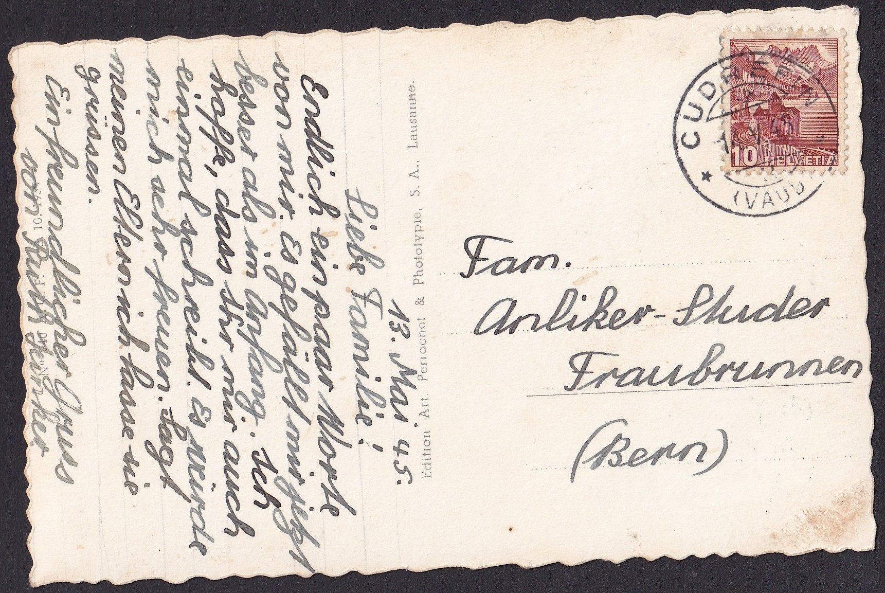Cartoline postali: Cudrefin Vue générale – Usato da Olten venduto da clotaldi 1