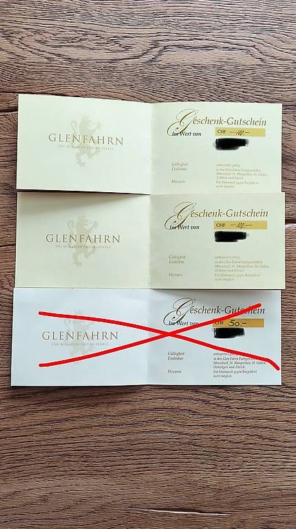 Buoni: Gutscheine: Glenfahrn – Usato da St. Gallen venduto da Samsation94