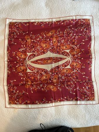 Cartier Seidentuch / Foulard, rot gemustert, 100% Original! 