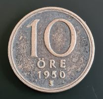 10 Öre 1950 Schweden Silbermünze Sweden Coin Money Monnaie
