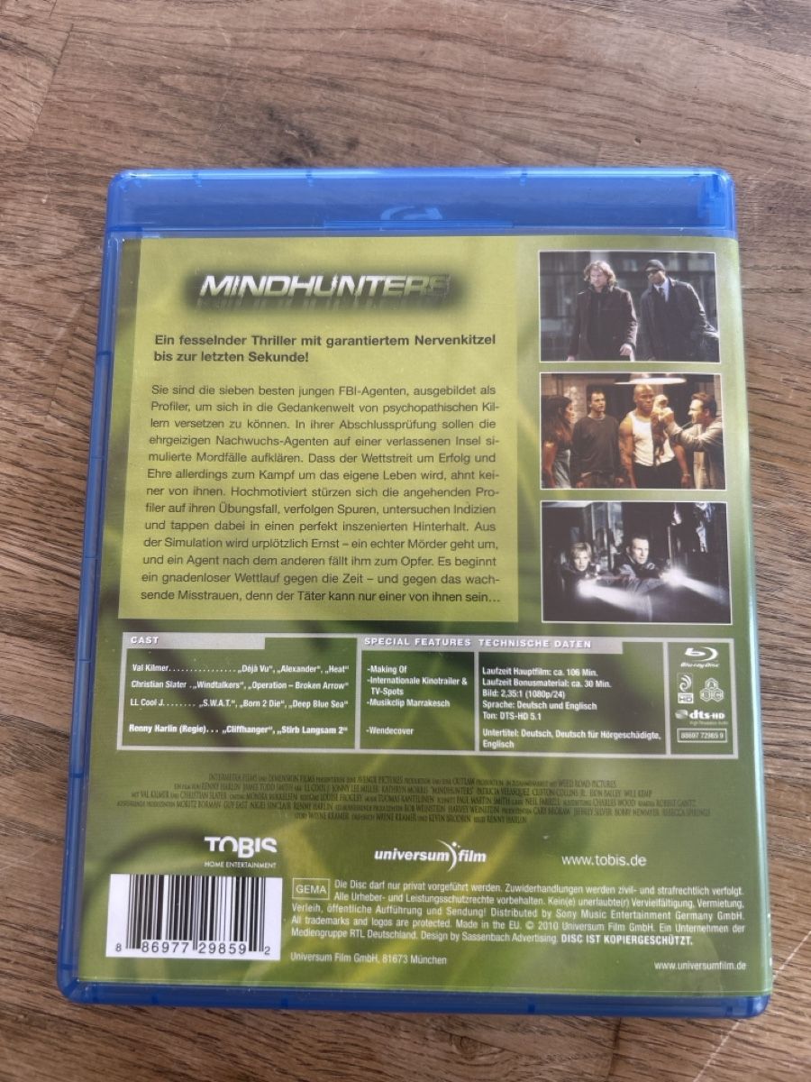 Tutti i DVDs: Mindhunters Blu-ray Disc, Like New Condition – Usato da Lugano venduto da bad_2t9b 1