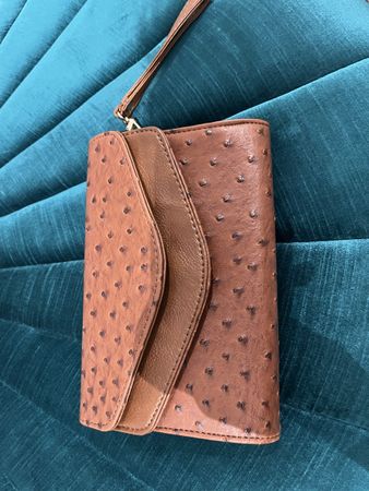 Tasche Clutch braun / gold Zebra