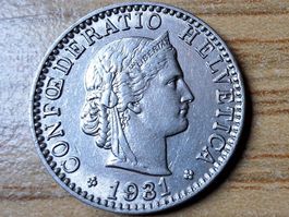 20 Rappen 1931 - fast vorzüglich!