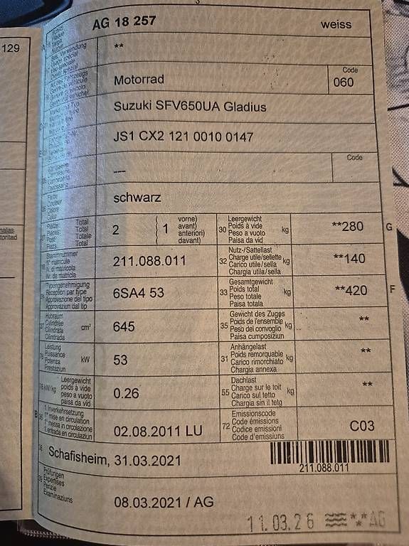 Strasse: Suzuki SFV 650 Gladius ABS – Gebraucht aus Seengen von sve_nh9c 4