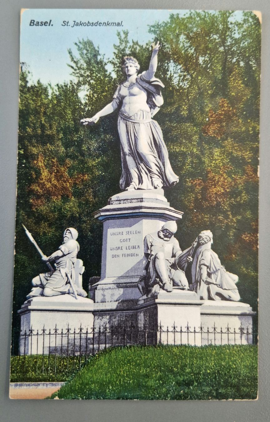 Ansichtskarten: St. Jakobsdenkmal Basel, 1917 – Gebraucht aus Ebikon von Donar50
