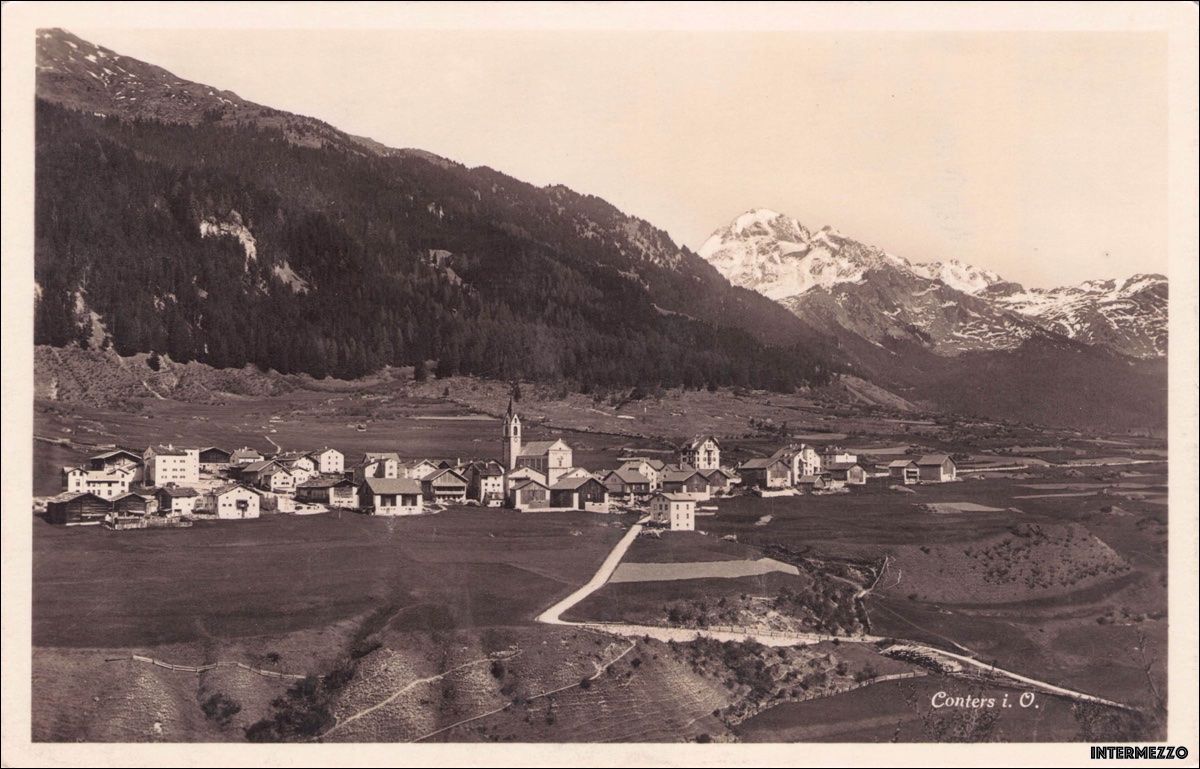 Cartoline postali: Conters GR // Dorf Oberhalbstein ca. 1930 // Sommer – Usato da Basel venduto da intermezzo12