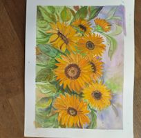 Watercolor sunflower
