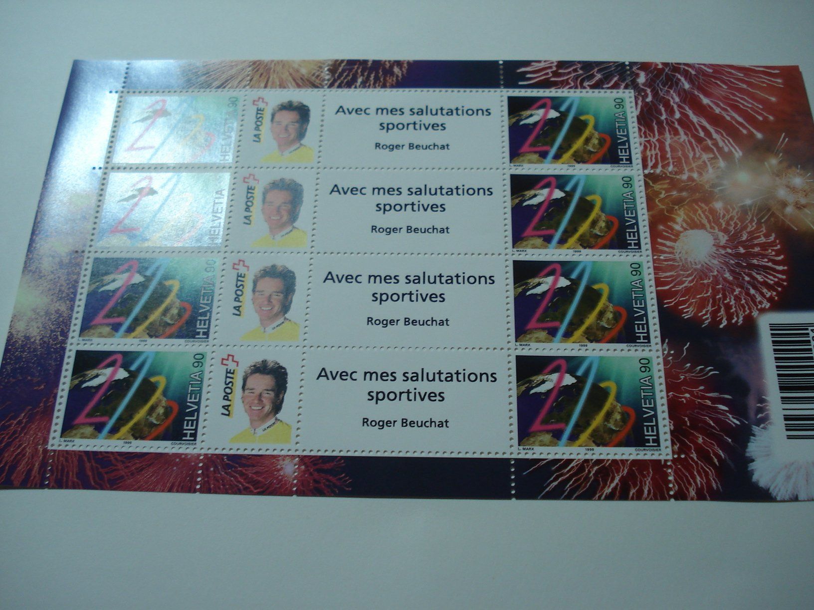 Tutti i francobolli: Bogen  Milleniumsmarken 1999 **, Swiss Post Team R. Beuchat – Usato da Niederwil AG venduto da morostahu