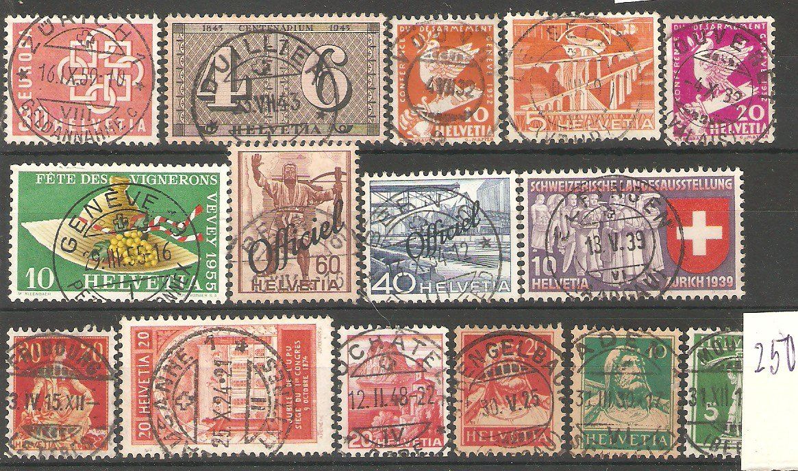Tutti i francobolli: 15 Werte Vollstempel – Usato da Lausanne venduto da Whorvath