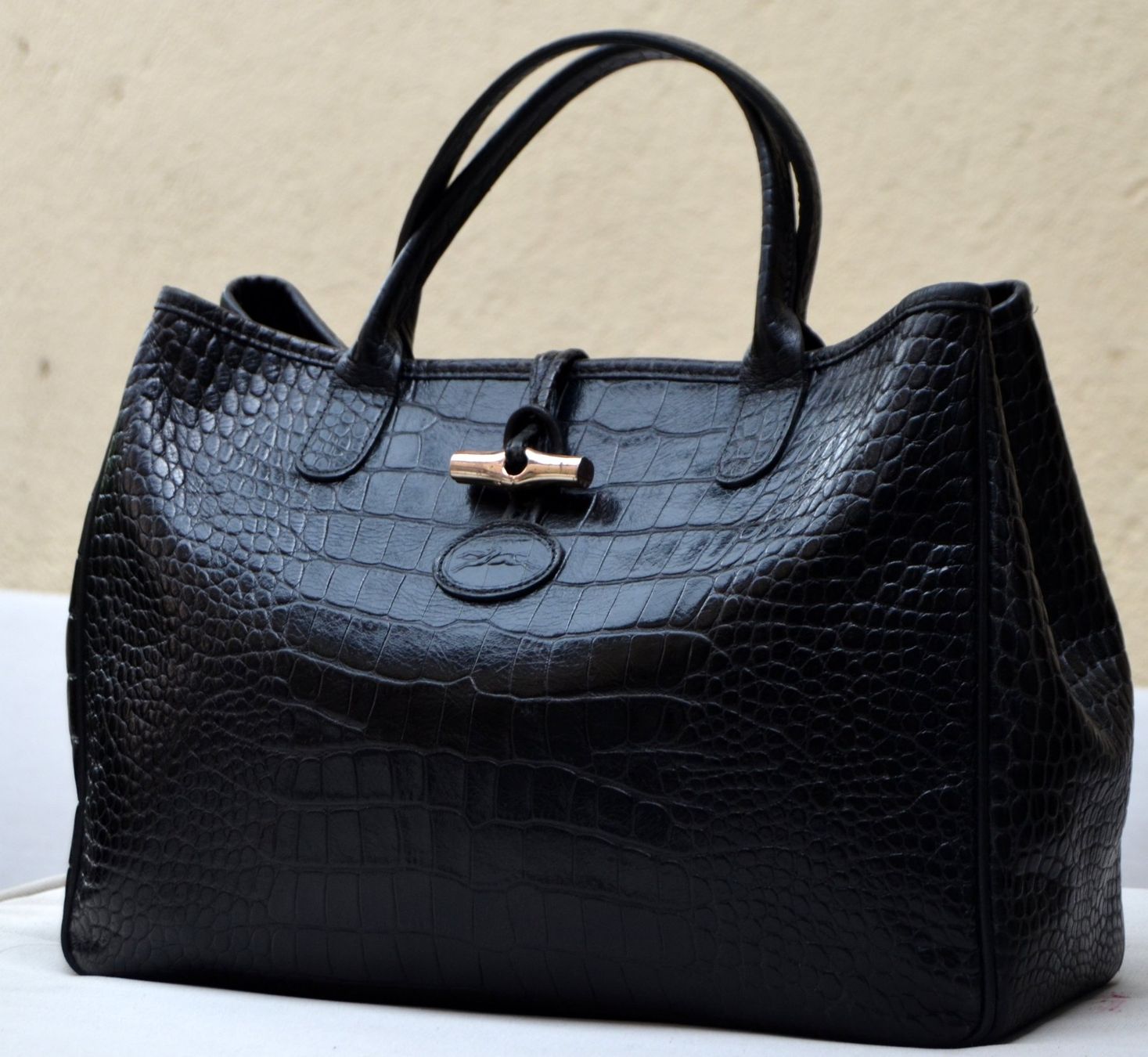 Longchamp Borse da donna: Longchamp Croco-Embossed Roseau Tasche / sac – Usato da Collonges venduto da Auganien 1