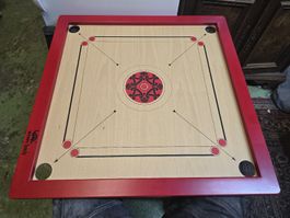 Carrom Spielbrett Mespi family Holz rot made in Italy (D1)