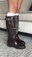 Stiefel dunkelbraun Kunstleder