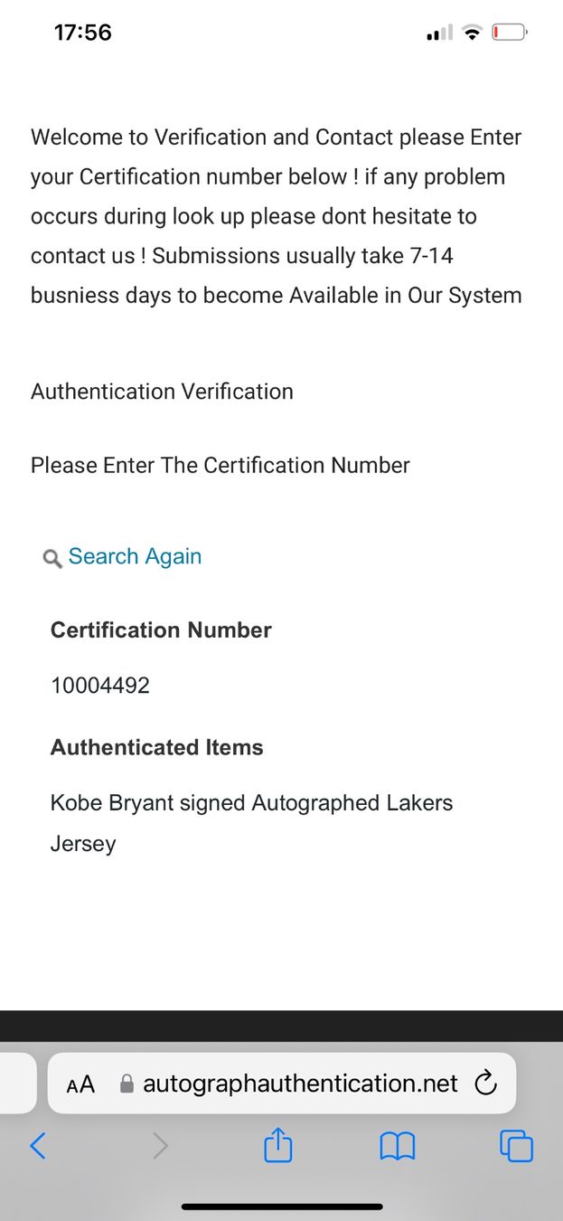 Adidas Leibchen & Hosen: Lakers Kobe Bryant Signet Jersey – Gebraucht aus Menzingen von sports_memorabilia 3