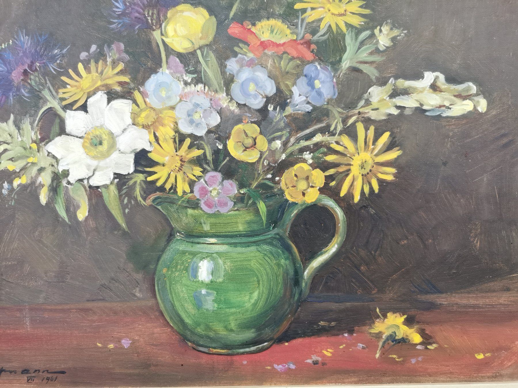 Dipinti: BOUQUET DE FLEURS HUILE SUR PANNEAU – Usato da Genève venduto da Qanil77 3