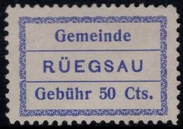 50 Cts. Fiskalmarke der Gemeinde RÜEGSAU
