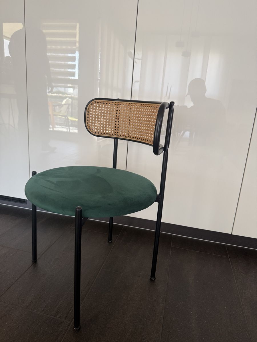 Sedie: Chaise design vintage en velours vert – Nuovo (secondo la descrizione) da Boudry venduto da mat_zn57 2