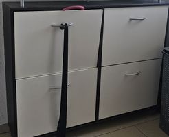 Schuhschrank 4 Türen weiss/dunkelbraun gebraucht