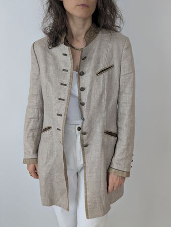 Trachtenjacke ALLWERK beige Grösse 38, Leinen