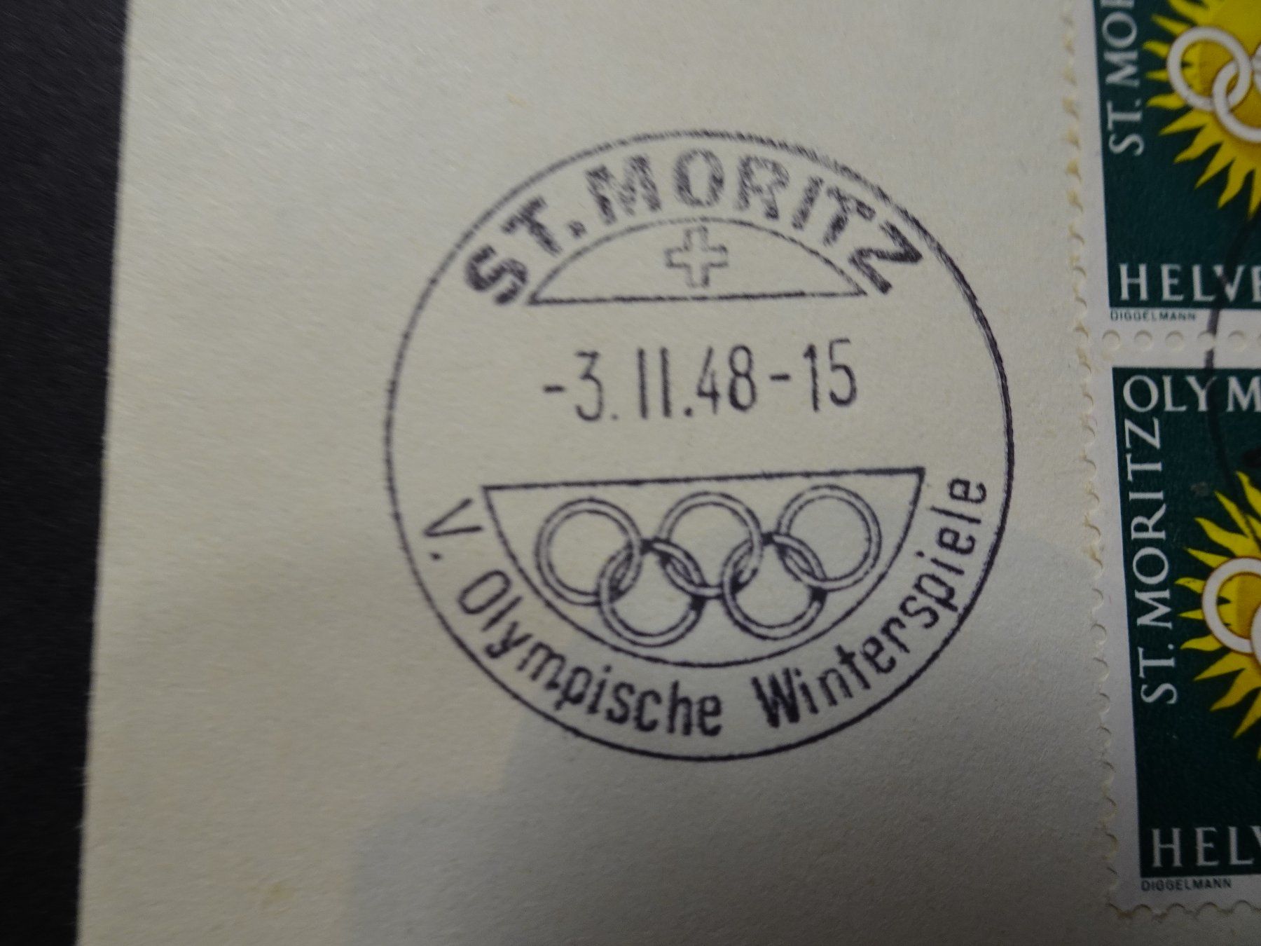 Alle Briefmarken: 3.II.48.ST. MORITZ; OLYMPISCHE WINTERSPIELE; 8er BLOCK – Gebraucht aus Eschenbach SG von eDaisy 2