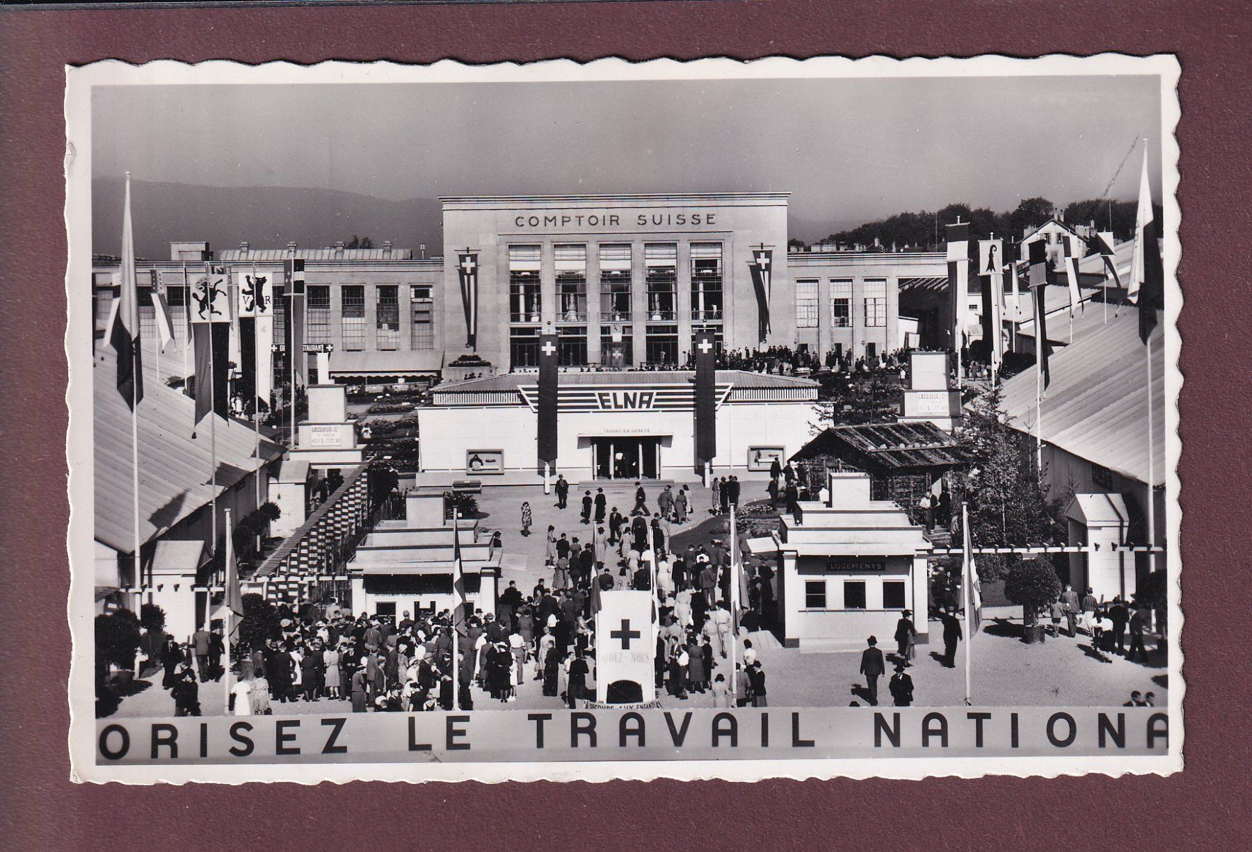 Cartoline postali: LAUSANNE - Comptoir Suisse - Caisses - ELNA – Usato da Pully venduto da nicecards