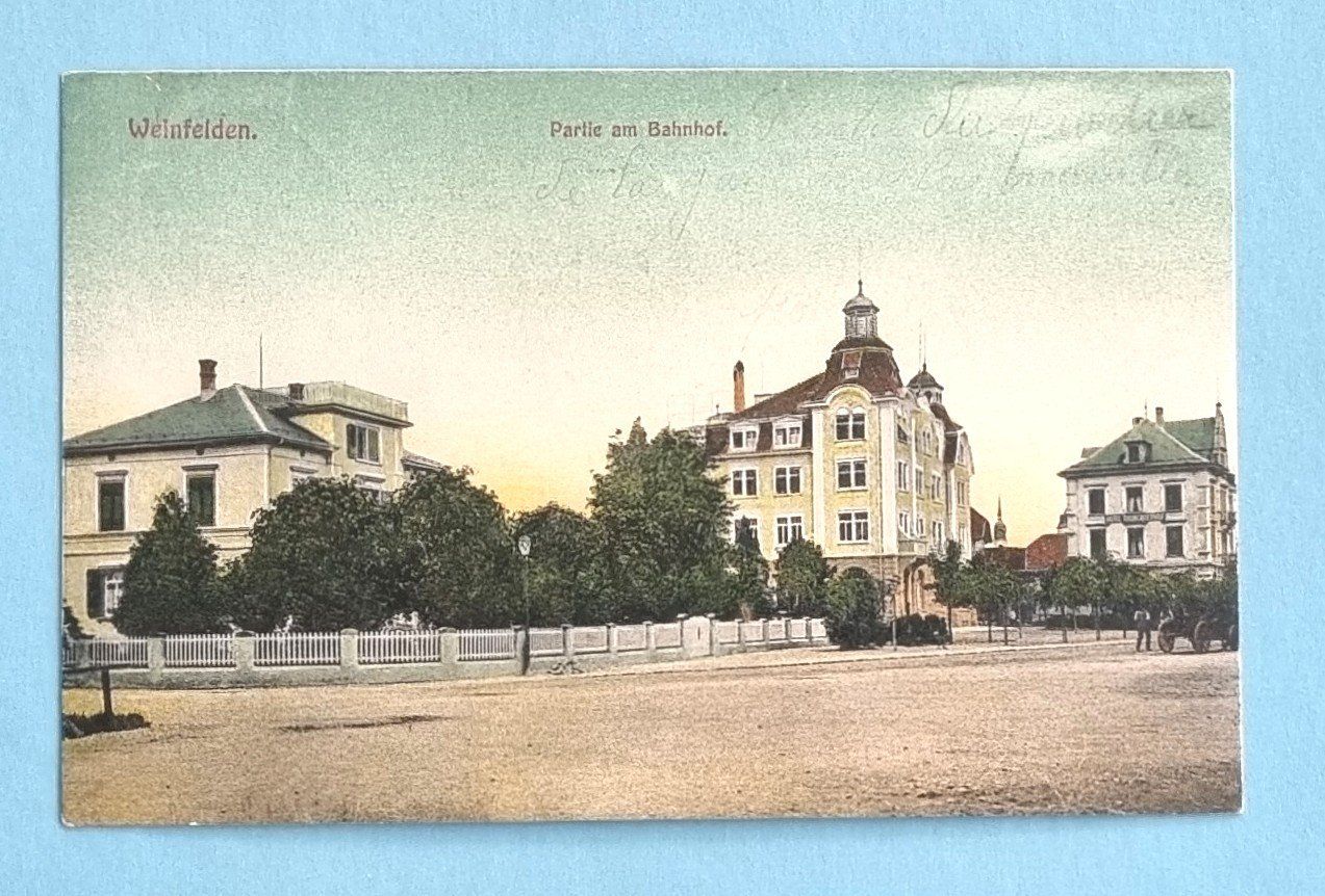 Cartoline postali: Weinfelden - Partie am Bahnhof - 1909 – Usato da Rothrist venduto da RROENK
