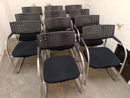 11x Konferenzstühle - Vitra Vis a Vis Freischwinger