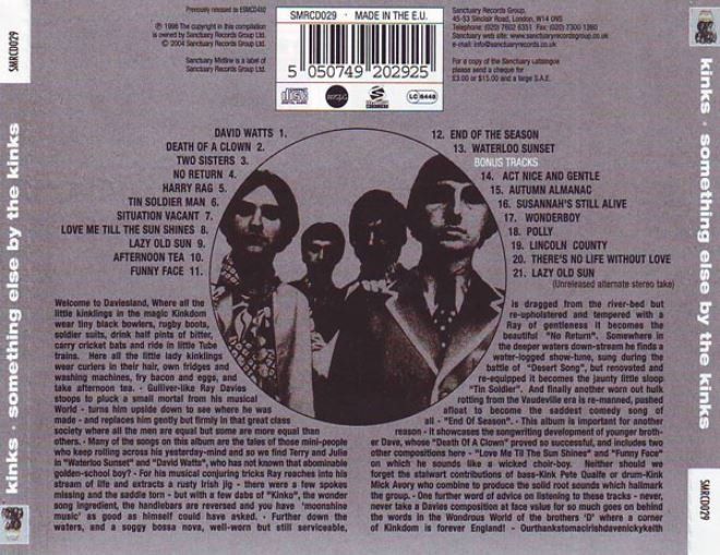 CD: The Kinks - Something Else CD mit 7 Bonus-Tracks (sealed) – Nuovo e nell'imballaggio originale da Muhen venduto da Ricky_looser 1