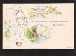 Bundesfeier 1901 Mitläufer - Schaffhausen ,Prägekarte , Topz