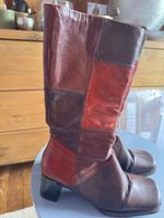 ❤️ Lederstiefel im Vintage-Patchwork-Look – Grösse 37