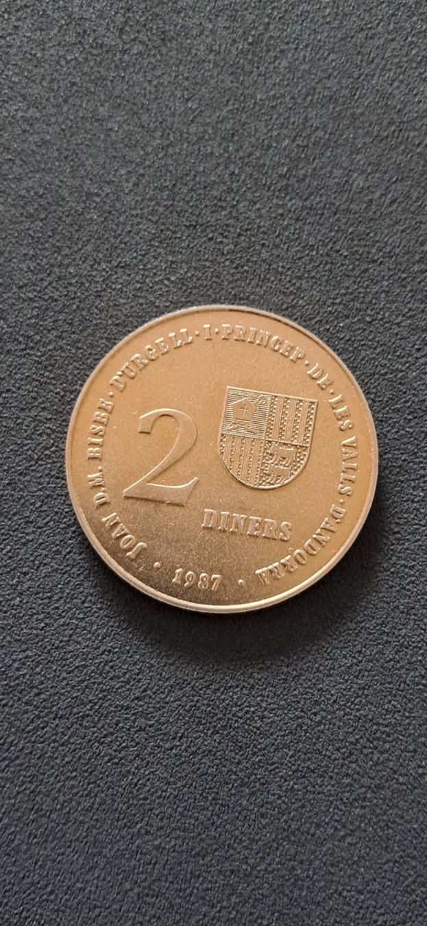 Alle Münzen: Andorra 2 Dinners 1987 Unc – Gebraucht aus Lufingen von E-Auktion 1