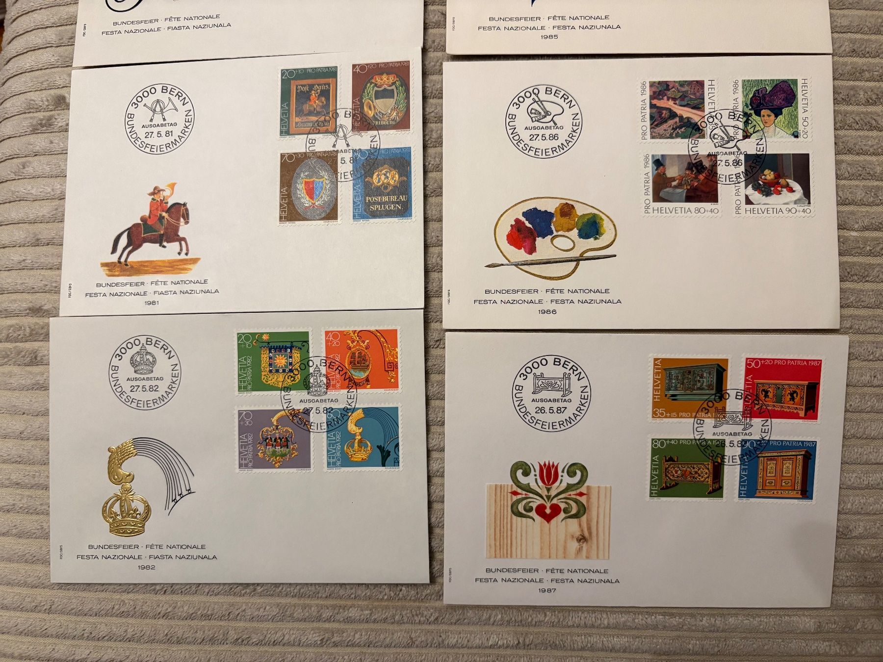 Tutti i francobolli: FDC Pro Patria 1978 - 1987 – Usato da St-Légier-Chiésaz venduto da Theo006 2