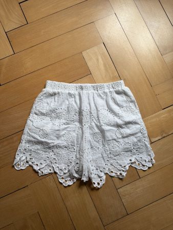 JS MILLENIUM - Shorts weiss Lochstickerei L