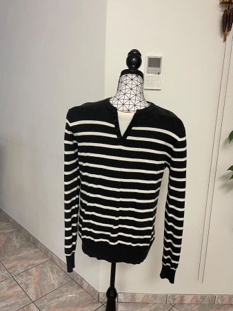 SMOG Herrenpullover schwarz/weiss, Gr. S Top Qualität