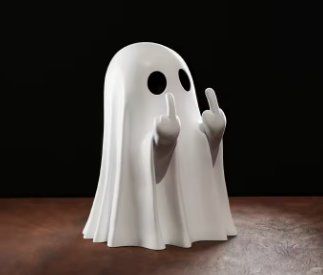 Statuette: Deko Figur Geist mit Mittelfinger weiss – Nuovo e nell'imballaggio originale da Hohentannen venduto da TeamMagma