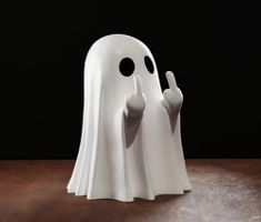 Deko Figur Geist mit Mittelfinger weiss