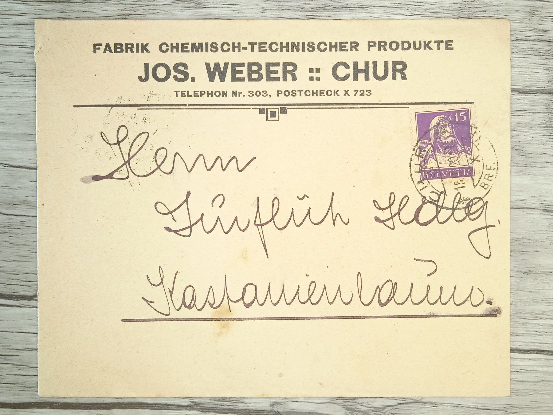 Alle Briefmarken: TR89 Enveloppe + Timbre Suisse 1920 – Gebraucht aus Cousset von Patrick_Collections
