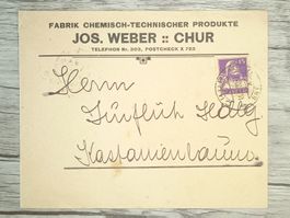 TR89 Enveloppe + Timbre Suisse 1920