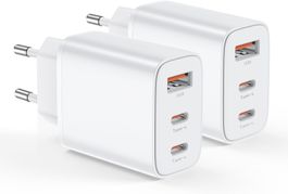 2 Pack USB C Ladegerät Adapter Netzteil 3 Ports Mehrfach