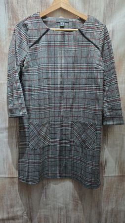 🎉 Primark Kleid - 36 - Glencheck-Karo (Schwarz, Weiss, Rot)