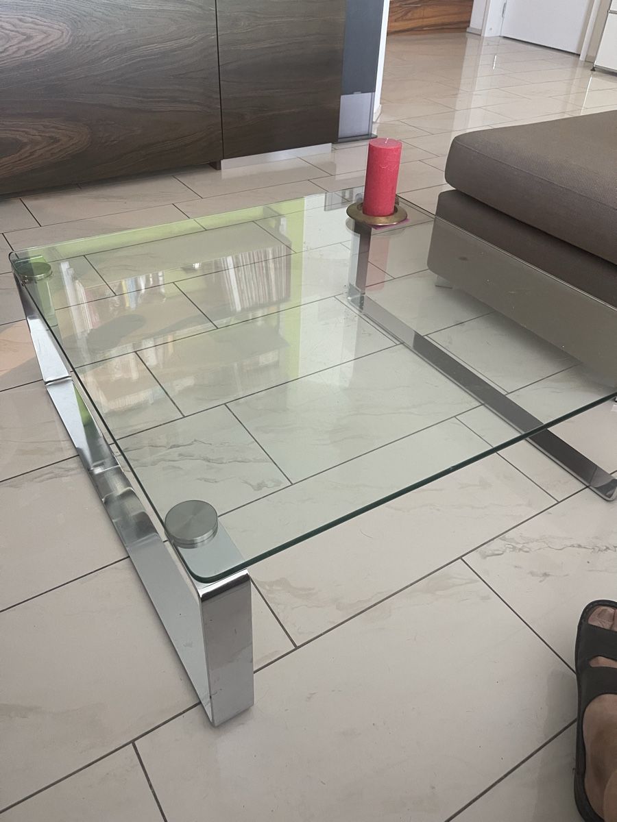 Tische: Glas und Chrom Couchtisch – Gebraucht aus Siebnen von SAP6759 3