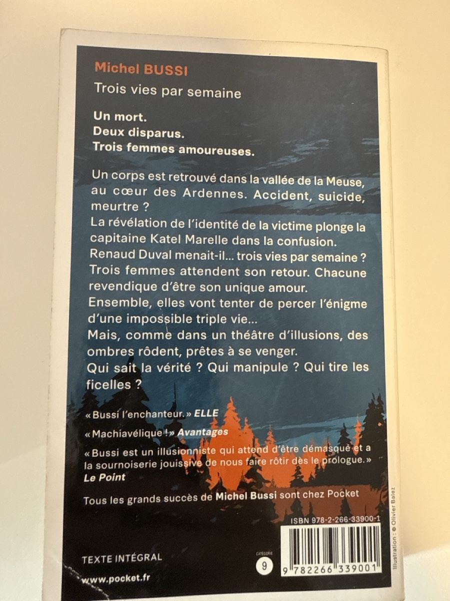 Libri: Michel Bussi - Trois vies par semaine – Usato da Horw venduto da Edith1981 1