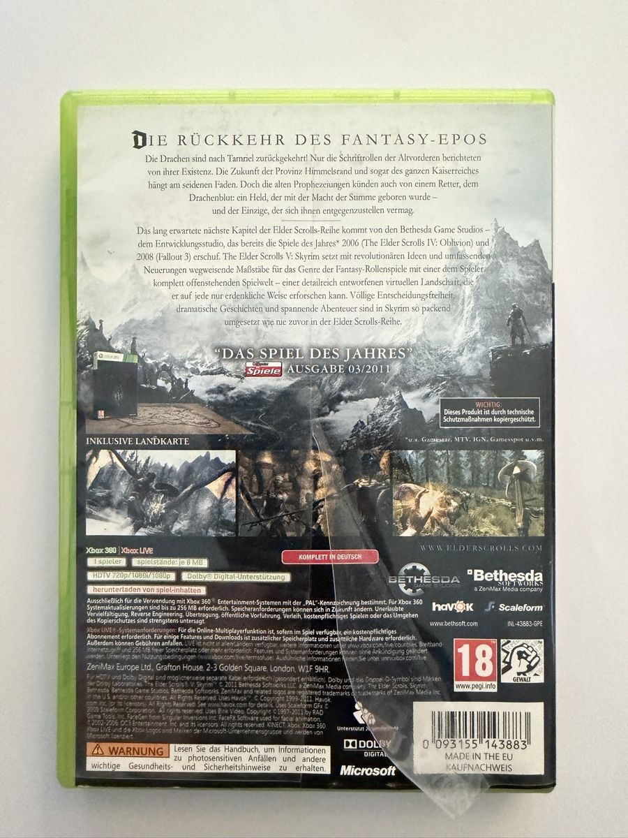 Microsoft Jeux: The Elder Scrolls V Skyrim Xbox 360 Game – D'occasion à Hendschiken par Jamie2006 1